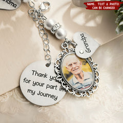 Personalized Lace Oval Photo Bouquet Charm with Heart Engraved Pendant Memorial Wedding Gift for Bride