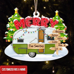 Merry Christmas Couple Camping Christmas Ornament, Gift For Camping Lover