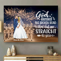 Kissing Wedding Couple - Personalized Gifts Custom Canvas For Him, Her, Wedding