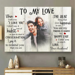My Happy End - Personalized-Couple Canvas, Poster Wall Art Decor Gift for Couple/Giftfor Her/Gift for Him