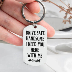 Drive Safe - Personalized Engraved Stainless Steel Keychain