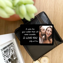 Carry This So I‘ll Always Be There Custom Photo Wallet Keepsake Personalized Metal Wallet Card