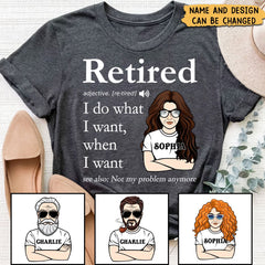 Retired Definition Happy Retirement Funny Gift Personalized T-Shirt