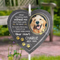 I’m Right Here - Personalized Memorial Garden Slate & Hook - Memorial Gifts - Cemetery Decorations for Grave, Dog Memorial Gifts