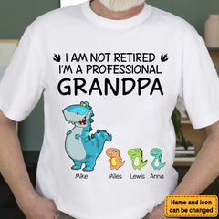 Personalized Gift For Grandpa Saurus Not Retired Shirt - Hoodie - Sweatshirt