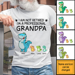 Personalized Gift For Grandpa Saurus Not Retired Shirt - Hoodie - Sweatshirt