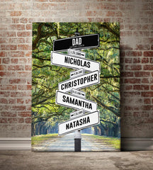 Personalized Kids Birth Date + Name Street Sign Canvas Wall Art