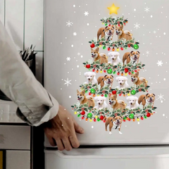 Personalized upload your dog and cat photo Christmas tree decal printing