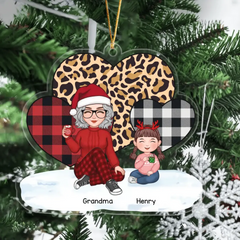 Personalized Grandma & Kids Custom Name Christmas Gift Acrylic Ornament Printed