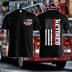 Personalized US Firefighter Retired Served Time T-shirt 2D Printed