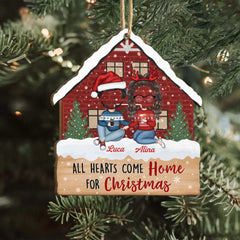 All Hearts Come Home For Christmas - Personalized Custom Wood Ornament - Christmas Gift For Couple, Wife, Husband, Family Members