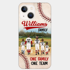 Custom Personalized Baseball Family Phone Case - Upto 3 Children - Gift Idea For Valentine's Day/Birthday/Anniversary/ Mother's Day Gift For Wife From Husband - One Family One Team - Case for iPhone/Samsung