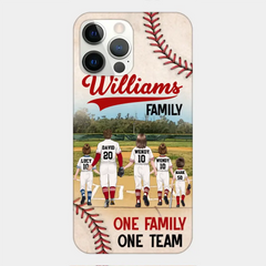 Custom Personalized Baseball Family Phone Case - Upto 3 Children - Gift Idea For Valentine's Day/Birthday/Anniversary/ Mother's Day Gift For Wife From Husband - One Family One Team - Case for iPhone/Samsung