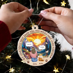 Custom Personalized Memorial Cat Circle Acrylic Ornament - Memorial Gift Idea For Dog/Cat/Rabbit Lover - If Love Could Have Saved You You Would Have Lived Forever