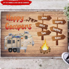 RVs Happy Campers - Personalized Doormat, Doormat Gift For Camping