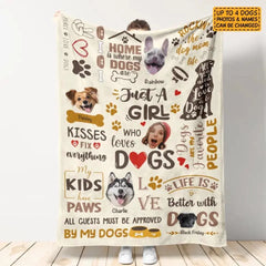 Dog Custom Photo Blanket - Personalized Blanket - Dog Lovers