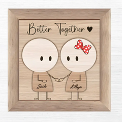 Better Together - Personalized Wooden Plaque