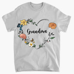 Custom Grandma Birth Month Flower Shirt