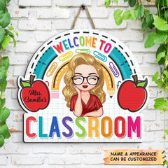 Personalized Door Sign - Gift For Teacher - Welcome To My Classroom