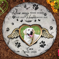 Personalized Memorial Pet Dog Photo Circle Lithograph - Memorial Gift Idea For Dog Owners