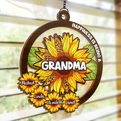 Bless To Be Called Nana - Family Personalized Window Hanging Suncatcher - Mother's Day, Gift For Mom, Grandma