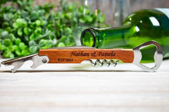 Bulk Personalized Corkscrew Wedding Favors, Wine Opener Wedding Favors for Guests, Custom Wine Wedding Favors