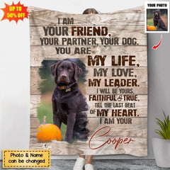 Custom Dog Portrait Blanket, I Am Your Dog Personalized Photo Pet Gifts For Pet Owners