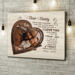 Custom Personalized Father Canvas - Gift Idea For Father's Day - Dear Daddy