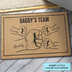 Daddy's Team - Personalized Custom Doormat - Father's Day Gift For Dad