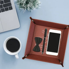 Empty Your Pockets Daddy - Personalized Leather Valet Tray