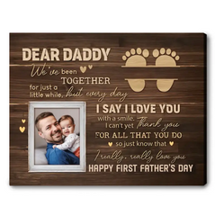 First Father’s Day Gifts Personalized Photo Canvas Wall Art