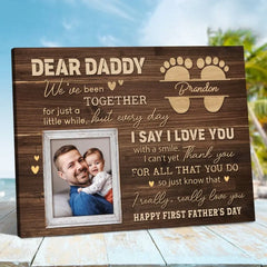 First Father’s Day Gifts Personalized Photo Canvas Wall Art