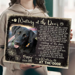 Sympathy Gifts For Loss Of Dog, Black Lab Gifts, Waiting At The Door Canvas