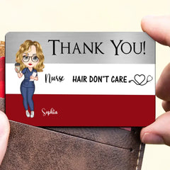 Custom Nurse Life Aluminum Wallet Card - Personalized Thank You Gift for Nurses