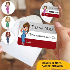 Custom Nurse Life Aluminum Wallet Card - Personalized Thank You Gift for Nurses