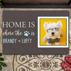 Custom Cute Pets Photo Engraved Floor Mat Brown