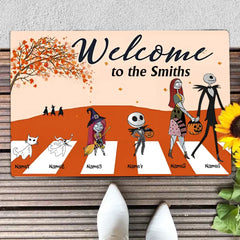 Personalized Doormat Welcome To My House Custom Family Autumn Style Perfect Halloween Gift