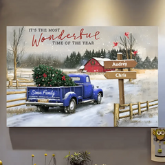 Personalized Custom Family Farm Christmas Truck Poster