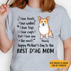 I Love Treats I Love Walkies, Personalized Mother's Day Shirt, Custom Gifts For Dog Mom