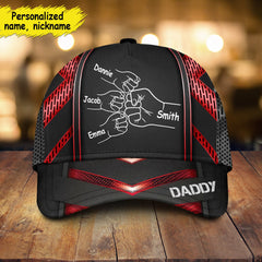 Papa Daddy Kids Hands To Hands Personalized Cap