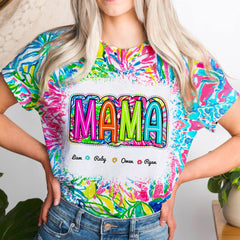 Grandma Nana Gigi Scribble Doodle Grandkids Personalized 3D T-shirt