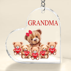 Mama Bear With Little Kids Personalized Acrylic Keychain Mother's Day Gift