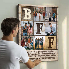 Best Friend Photo Collage Canvas, Personalized Birthday Gifts for Best Friend, Gift For Bff