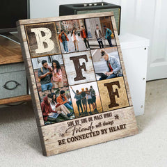 Best Friend Photo Collage Canvas, Personalized Birthday Gifts for Best Friend, Gift For Bff