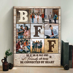 Best Friend Photo Collage Canvas, Personalized Birthday Gifts for Best Friend, Gift For Bff