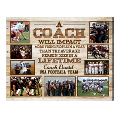 Personalized Sport Gift for Coach Photo Collage, Sports Coach Thank You Gift, Photo Collage Canvas