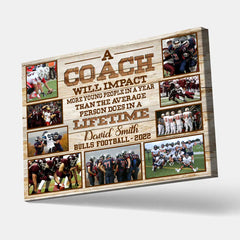 Personalized Sport Gift for Coach Photo Collage, Sports Coach Thank You Gift, Photo Collage Canvas