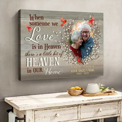 Custom Memorial Photo Gifts, Sympathy Gift Ideas, There’s a Little Bit Of Heaven in Our Home