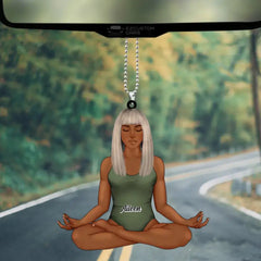 Yoga Mandala Girl, Gift For Yoga Lovers, Personalized Car Acrylic Ornament