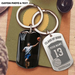 Class Of 2022 Basketball Graduation Metal Keychain, Basketball Gift